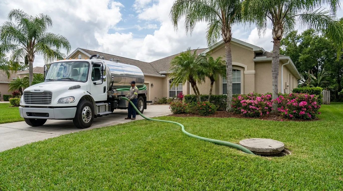 Septic emergency response at a Lakeland, FL home with a backed-up system