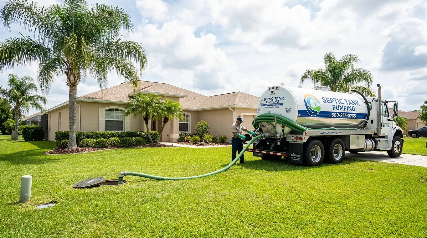 Septic tank pumping at a Mulberry, FL home